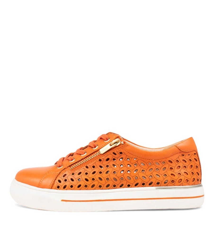 Shoes ZIERA | Ayleen W Orange Leather Sneakers