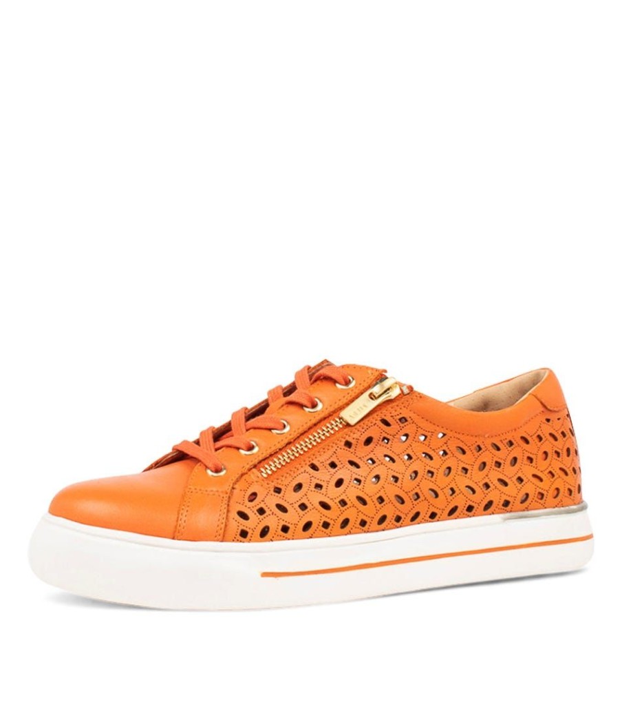 Shoes ZIERA | Ayleen W Orange Leather Sneakers