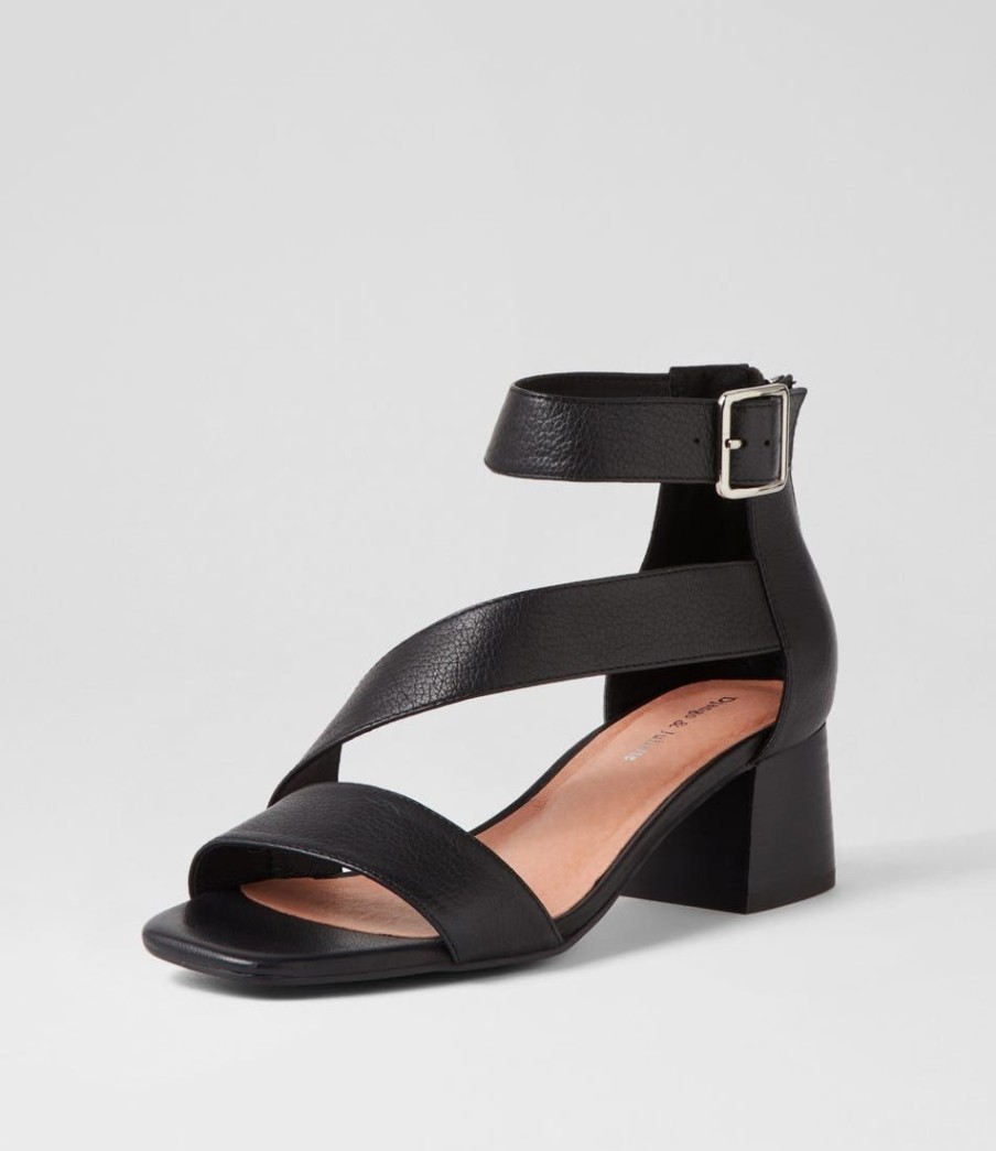 Shoes DJANGO & JULIETTE | Fila Black Leather Sandals