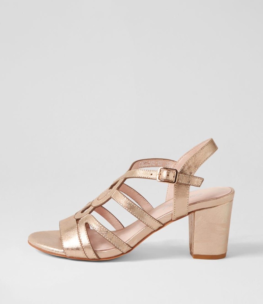 Shoes DIANA FERRARI | Callane Champagne Brushed Leather Sandals