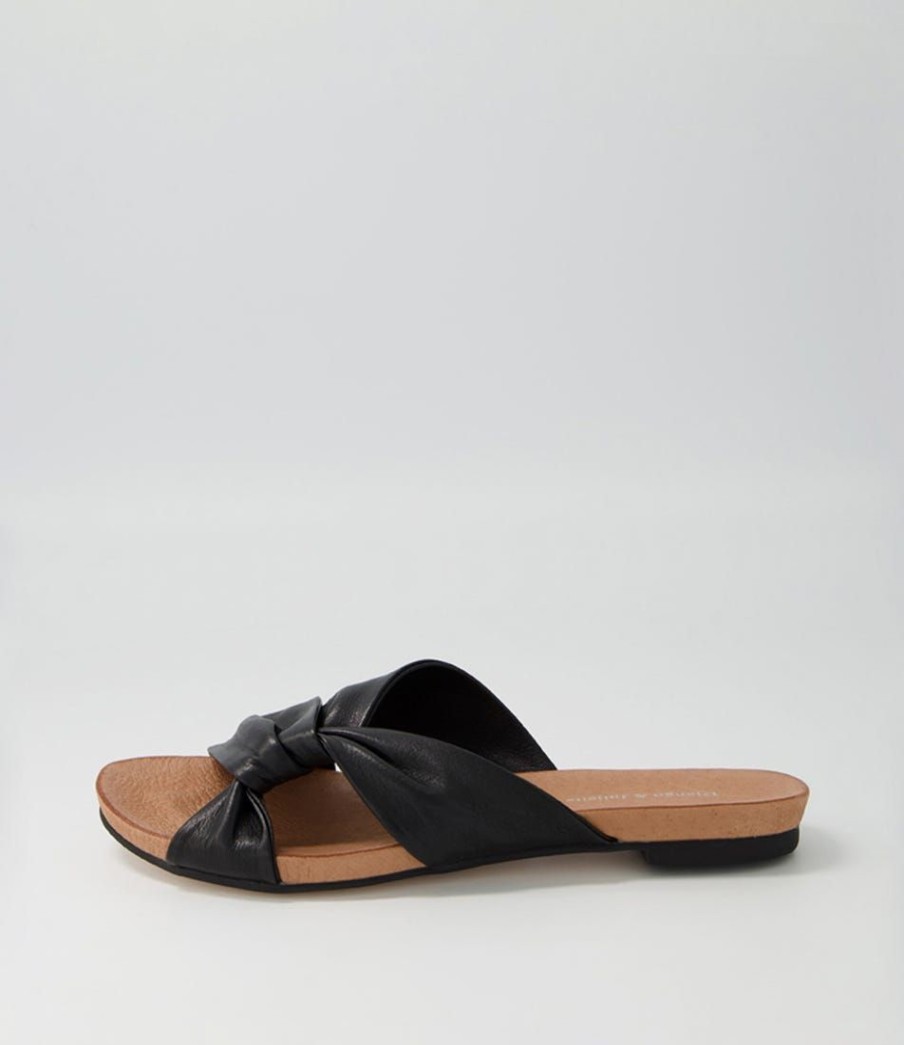 Shoes DJANGO & JULIETTE | Jacmel Black Leather Slides