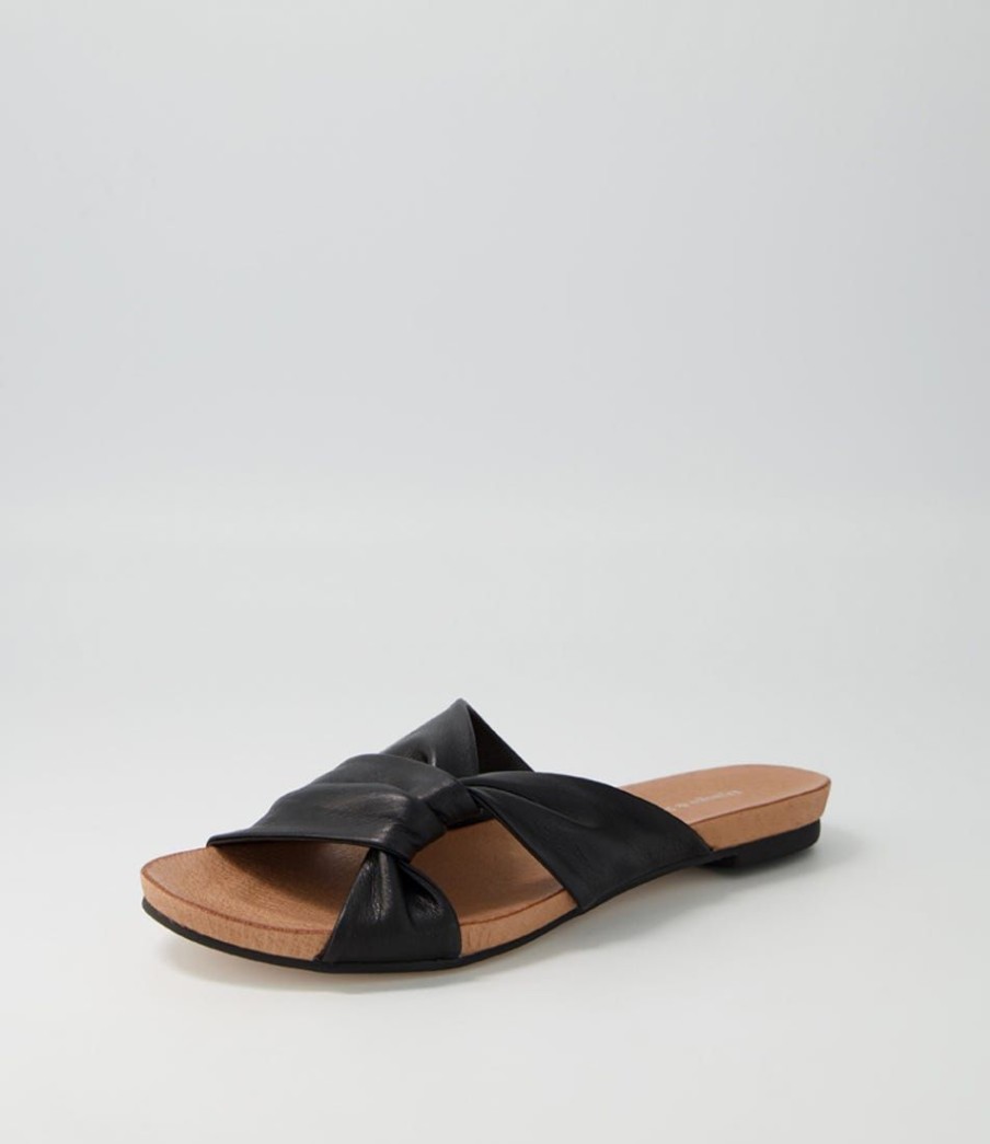 Shoes DJANGO & JULIETTE | Jacmel Black Leather Slides