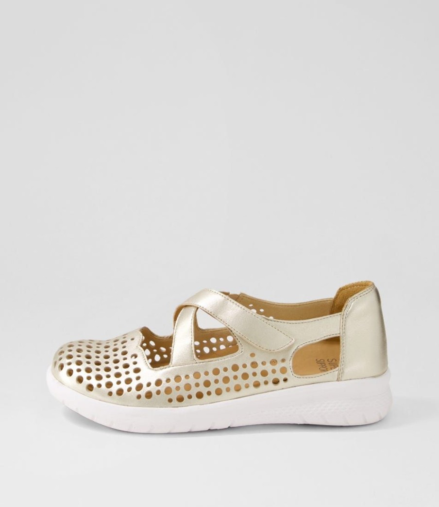 Shoes ZIERA | Sachet Xf Pale Gold Leather Flat Shoes