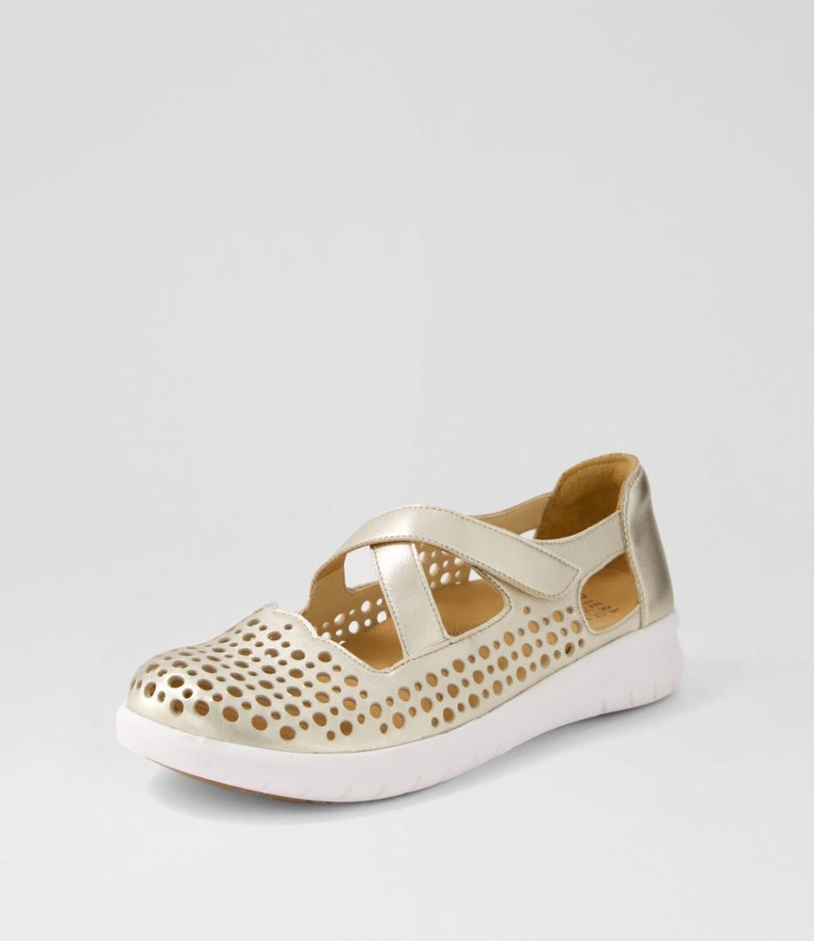 Shoes ZIERA | Sachet Xf Pale Gold Leather Flat Shoes