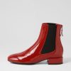 Shoes DJANGO & JULIETTE | Voria Dark Red Patent Elastic Ankle Boots