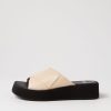 Shoes MOLLINI | Purpose Cream Black Leather Slides