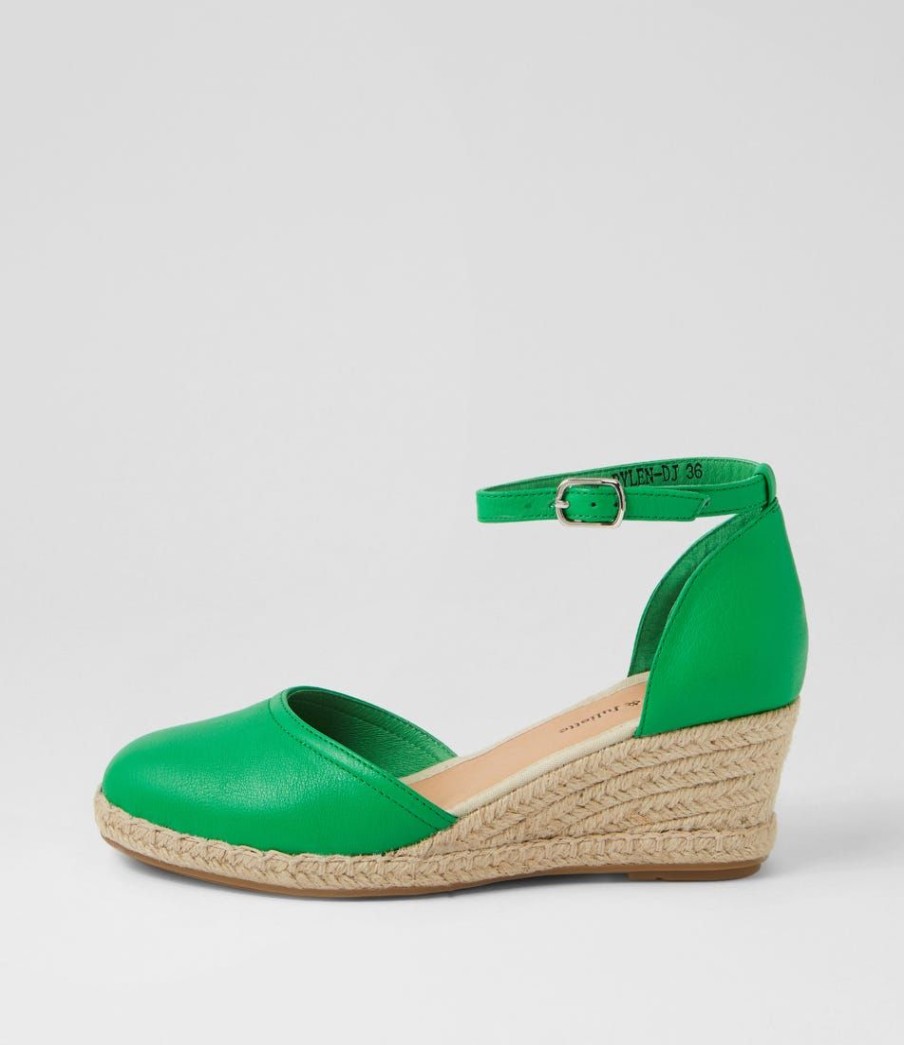 Shoes DJANGO & JULIETTE | Rylen Bright Emerald Natural Rope Leather Wedges