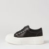 Shoes DJANGO & JULIETTE | Agot Black White Leather Stitch Sneakers