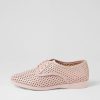 Shoes ROLLIE | Derby Punch All Pink Leather Lace Up Flats