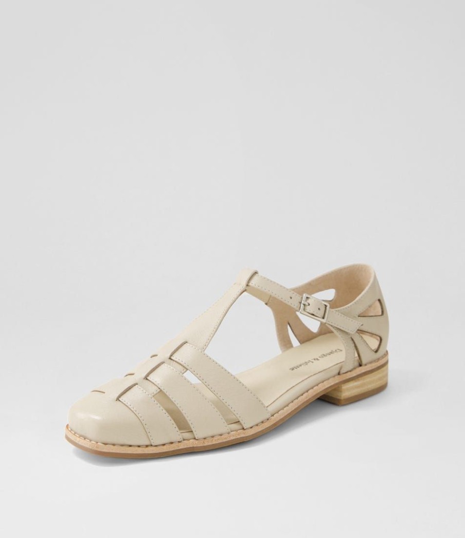 Shoes DJANGO & JULIETTE | Acely Almond Leather Flat Shoes