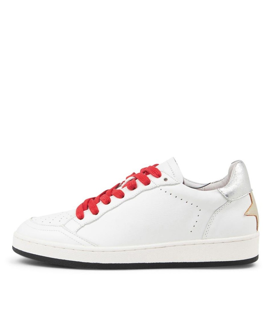 Shoes ALFIE & EVIE | Ajax White Gold Leather Sneakers