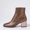 Shoes DJANGO & JULIETTE | Flossies Bronze Champagne Crackle Leather Ankle Boots