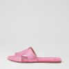 Shoes MOLLINI | Lerida Neon Pink Jewels Suede Slides