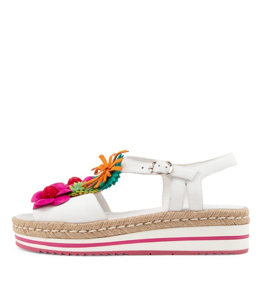 Shoes DJANGO & JULIETTE | Abela White Multi Leather Sandals