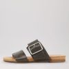 Shoes EOS | Dallas Khaki Leather Slides