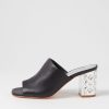 Shoes DJANGO & JULIETTE | Ublue Black Leather Mules