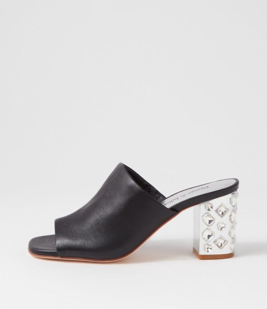 Shoes DJANGO & JULIETTE | Ublue Black Leather Mules