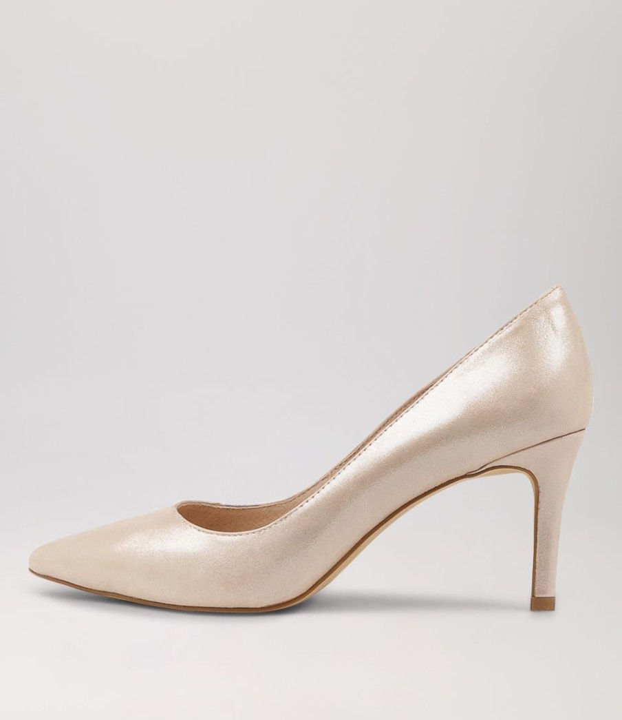 Shoes TOP END | Barrios Nude Shimmer Leather Heels