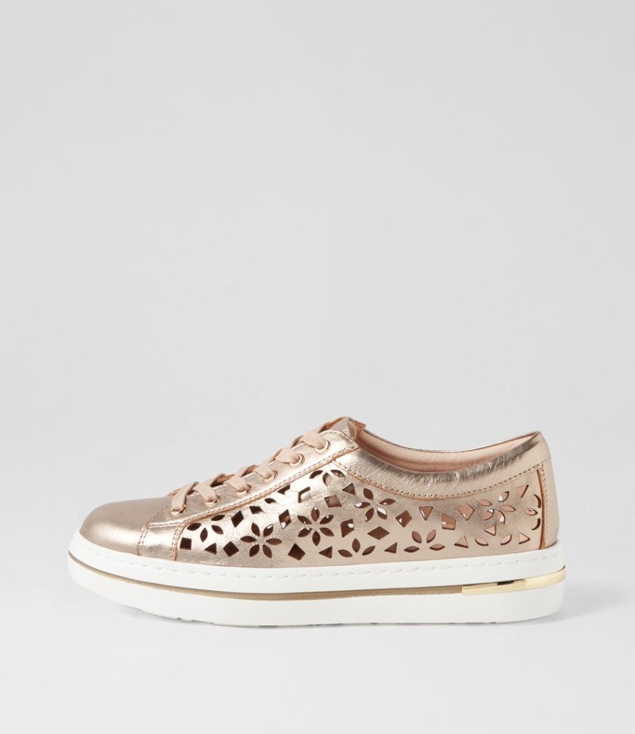 Shoes DJANGO & JULIETTE | Wim Champagne White Leather Sneakers