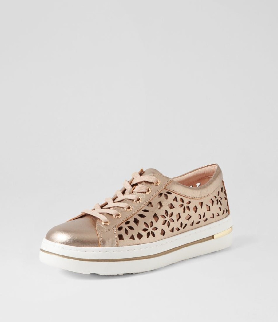 Shoes DJANGO & JULIETTE | Wim Champagne White Leather Sneakers