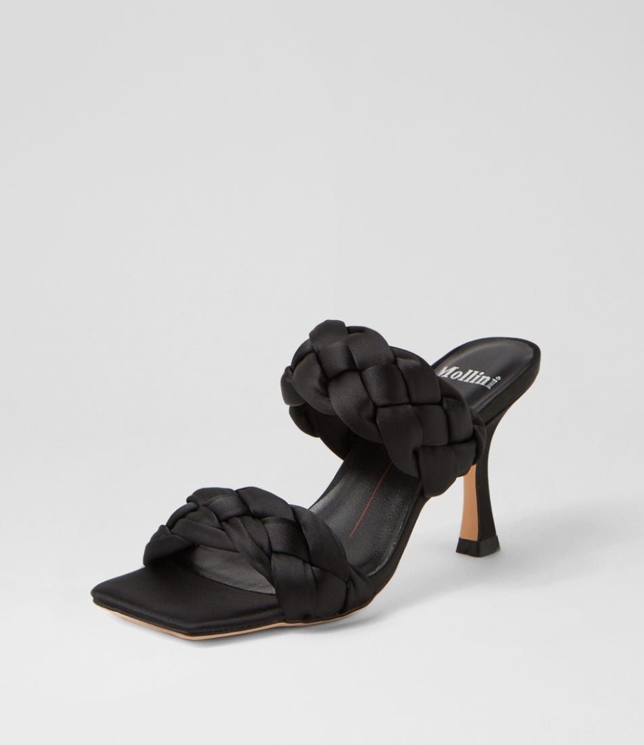 Shoes MOLLINI | Wola Black Satin Mules