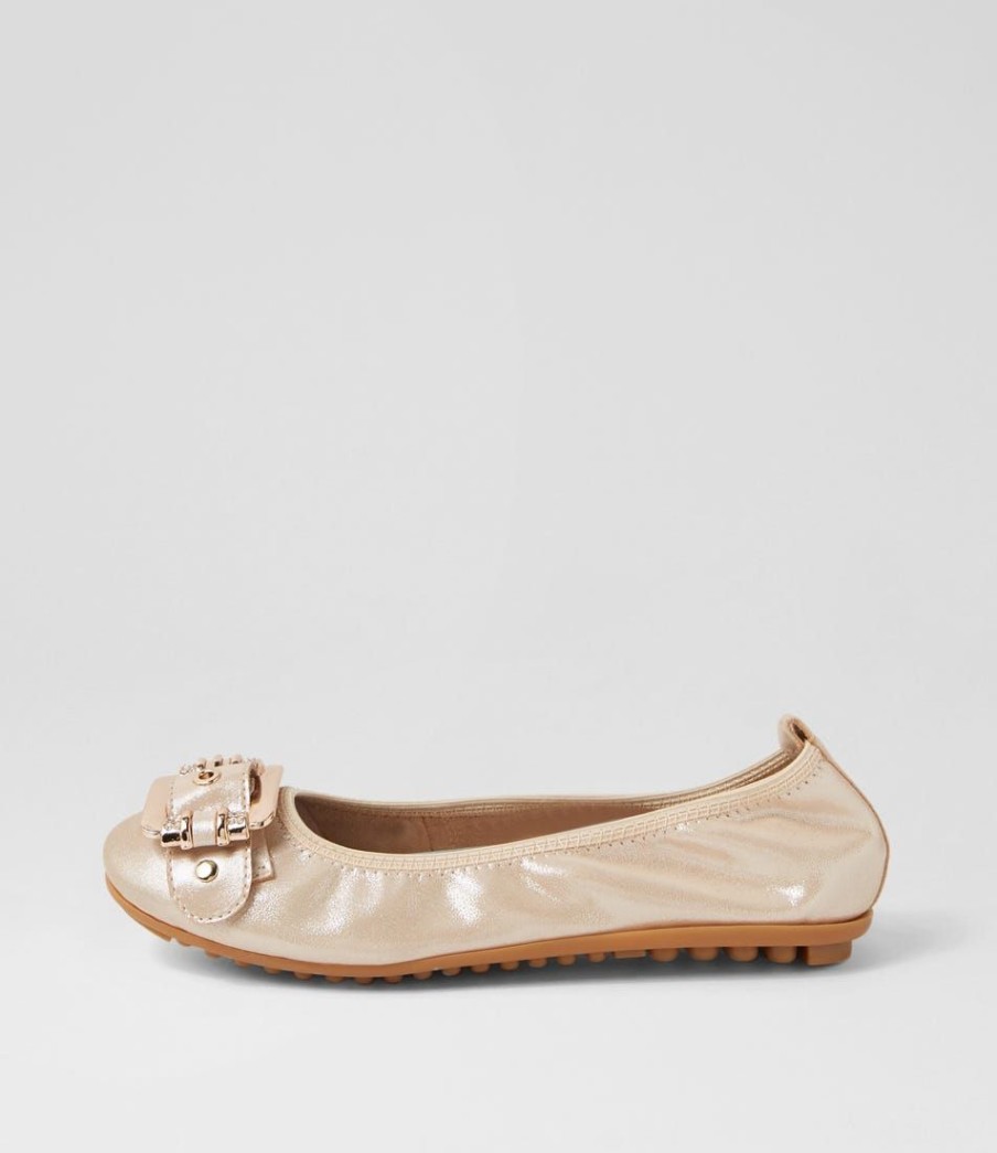 Shoes DJANGO & JULIETTE | Bellez Nude Shimmer Leather Ballet Flats