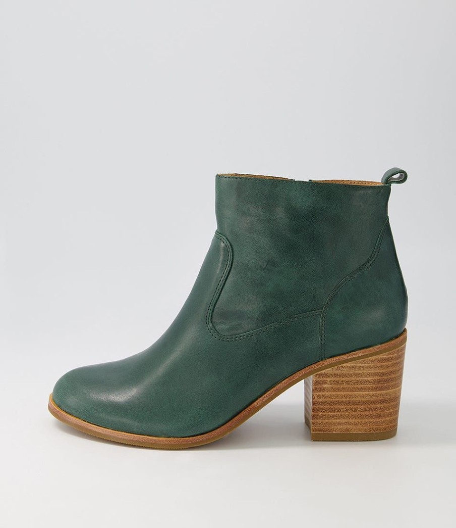 Shoes ZIERA | Landins W Emerald Leather Ankle Boots