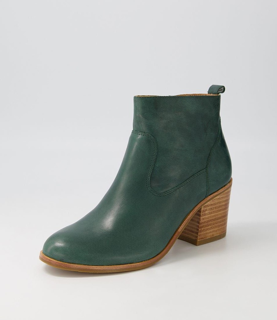 Shoes ZIERA | Landins W Emerald Leather Ankle Boots