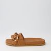 Shoes DJANGO & JULIETTE | Dakari Dark Tan Leather Slides