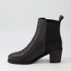 Shoes DJANGO & JULIETTE | Werson Black Weave Leather Ankle Boots