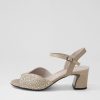 Shoes DJANGO & JULIETTE | Juba Light Pewter Shimmer Leather Jewels Sandals