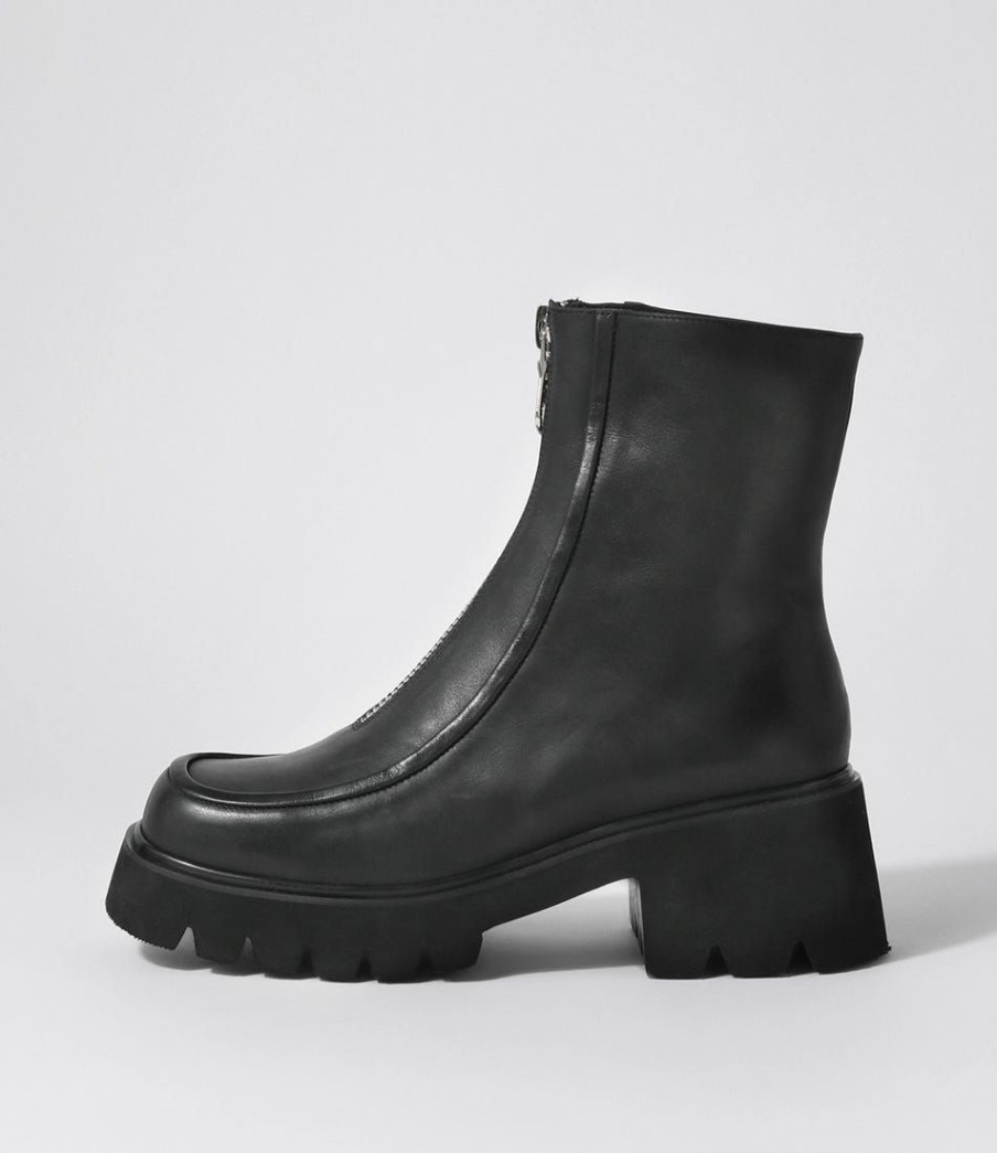 Shoes DJANGO & JULIETTE | Bilbay Black Leather Ankle Boots