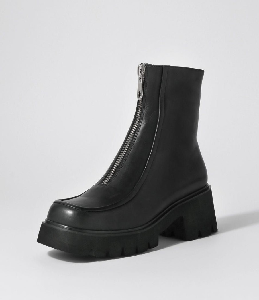 Shoes DJANGO & JULIETTE | Bilbay Black Leather Ankle Boots