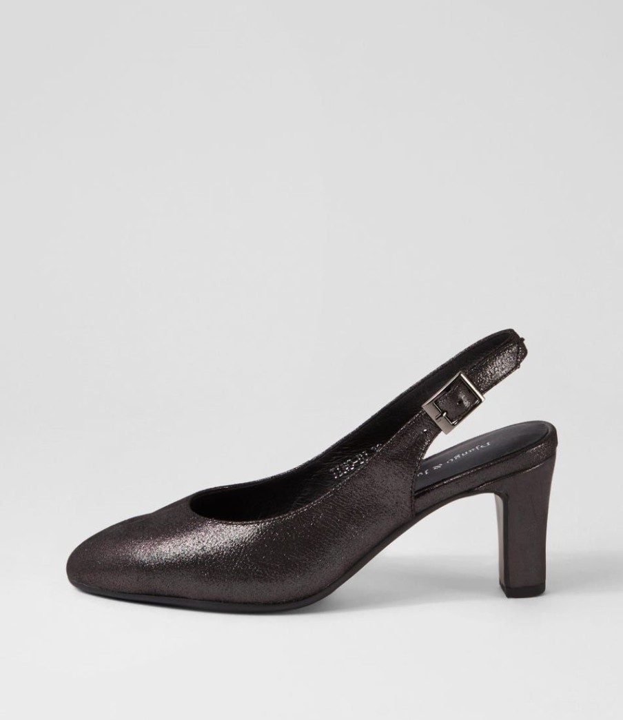 Shoes DJANGO & JULIETTE | Tino Black Shimmer Leather Heels