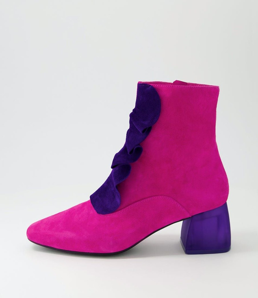 Shoes DJANGO & JULIETTE | Marzia Fuchsia Purple Suede Ankle Boots