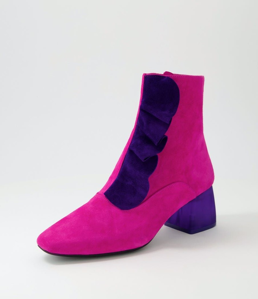 Shoes DJANGO & JULIETTE | Marzia Fuchsia Purple Suede Ankle Boots