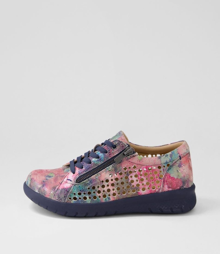 Shoes ZIERA | Shovo Xf Fuchsia Floral Leather Sneakers