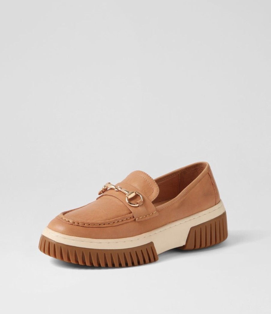 Shoes DJANGO & JULIETTE | Yasket Tan Vanilla Gum Leather Sole Loafers