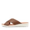 Shoes DJANGO & JULIETTE | Manal Dark Tan Weave Slides