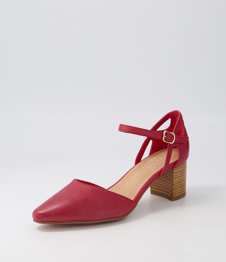 Shoes DIANA FERRARI | Loctavia Deep Red Natural Heel Leather Heels