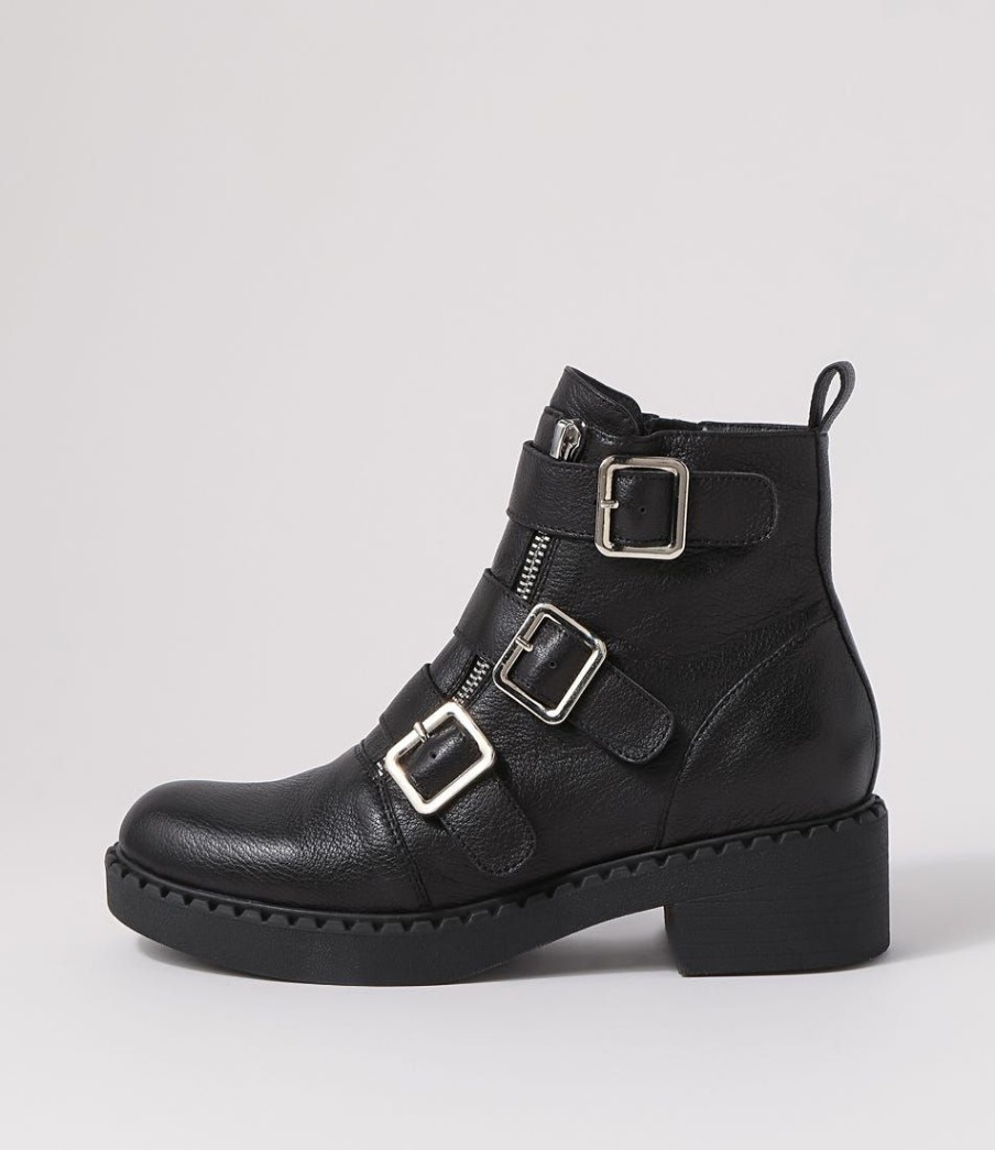 Shoes DJANGO & JULIETTE | Xantha Black Leather Ankle Boots