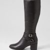 Shoes DJANGO & JULIETTE | Morry Black Leather Knee High Boots