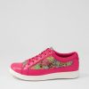 Shoes ZIERA | Danni Xf Fuchsia Green Floral Leather Sneakers