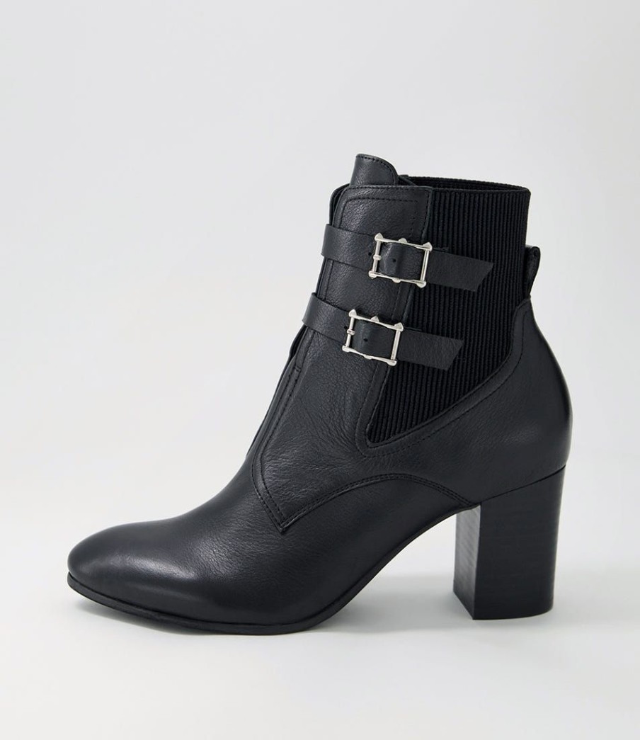 Shoes TOP END | Utoast Black Leather Elastic Ankle Boots