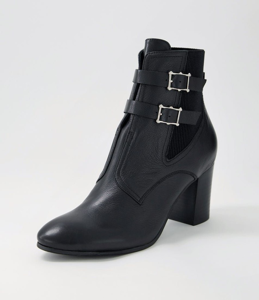 Shoes TOP END | Utoast Black Leather Elastic Ankle Boots