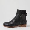 Shoes DJANGO & JULIETTE | Sawyery Black Leather Elastic Ankle Boots