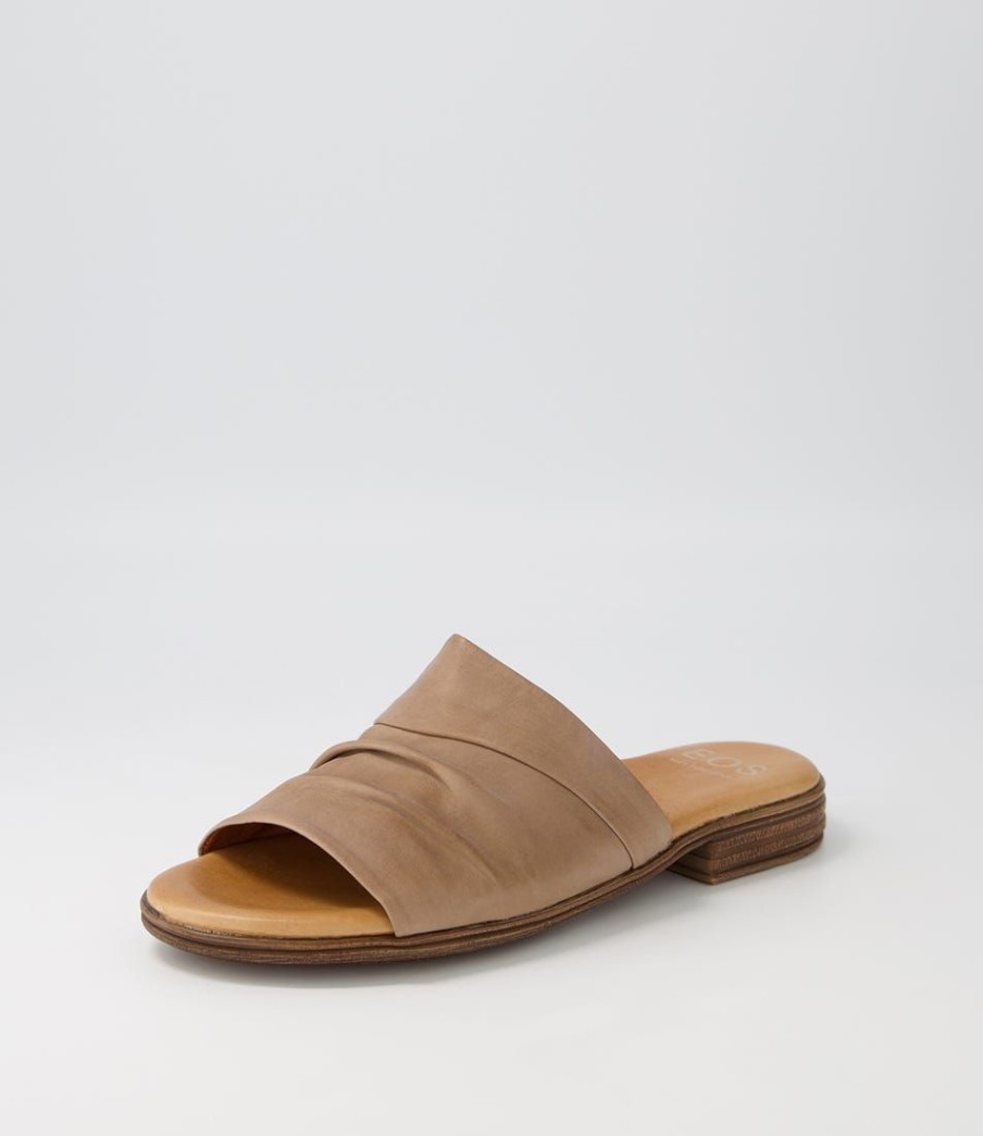 Shoes EOS | Ilo Taupe Leather Slides