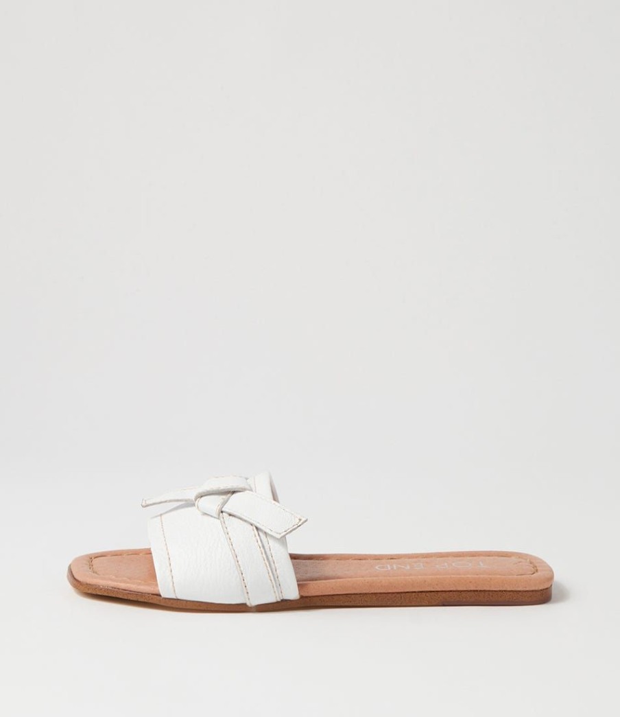 Shoes TOP END | Langela White Leather Slides