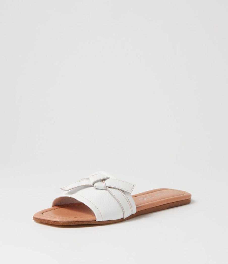 Shoes TOP END | Langela White Leather Slides