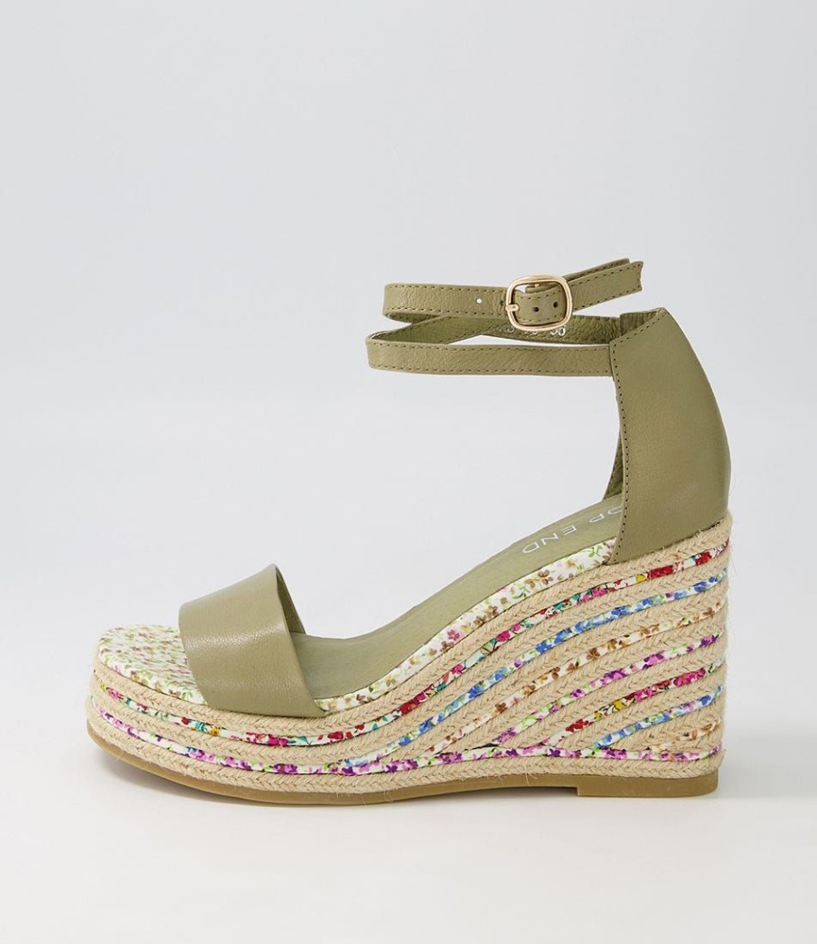 Shoes TOP END | Aileas Khaki Multi Leather Sandals